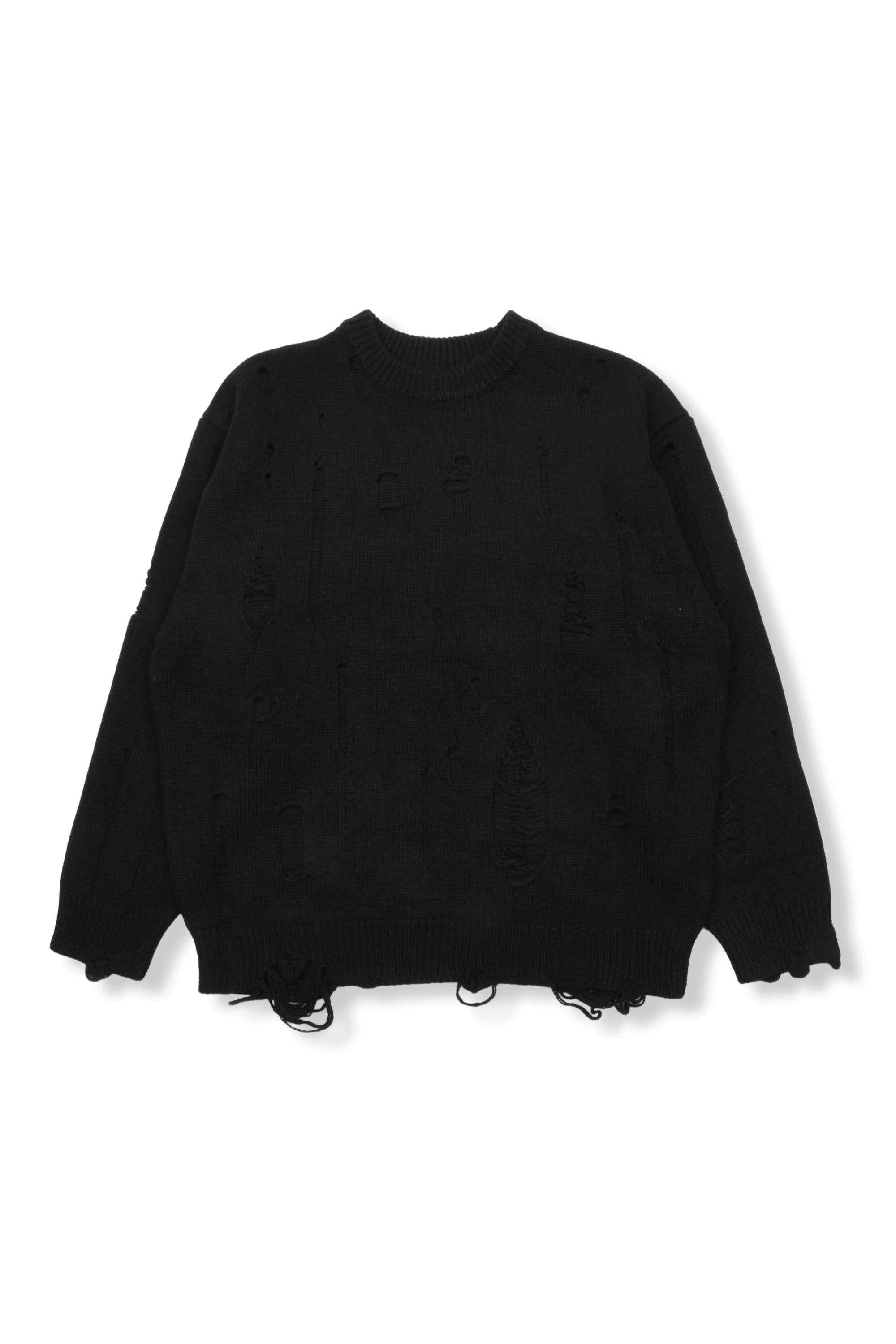 DAMAGED KNIT SWEATER / BLACK – FENNEL OFFICIAL EC STORE
