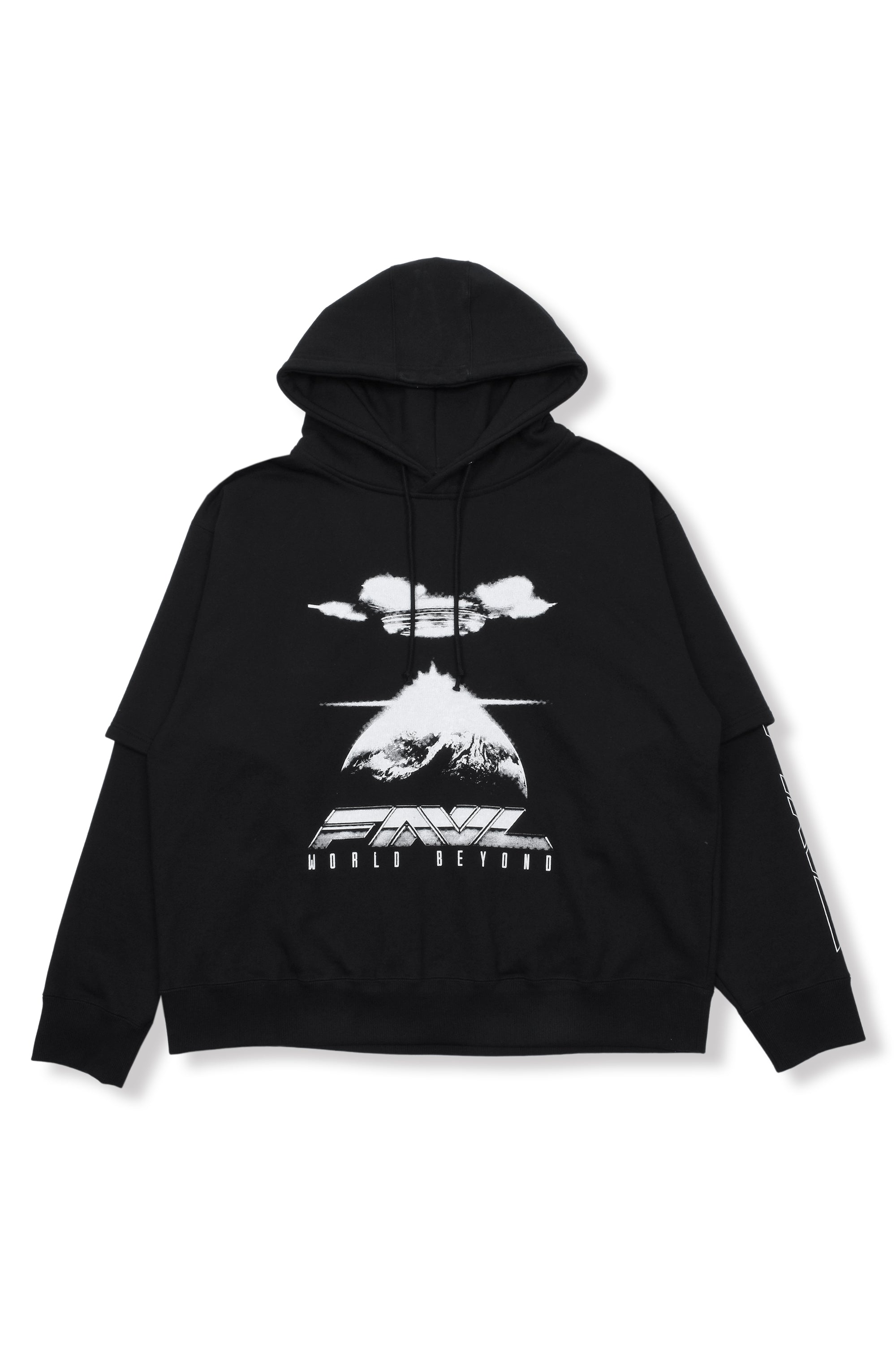 LAYERED PRINTED HOODIE – FENNEL OFFICIAL EC STORE