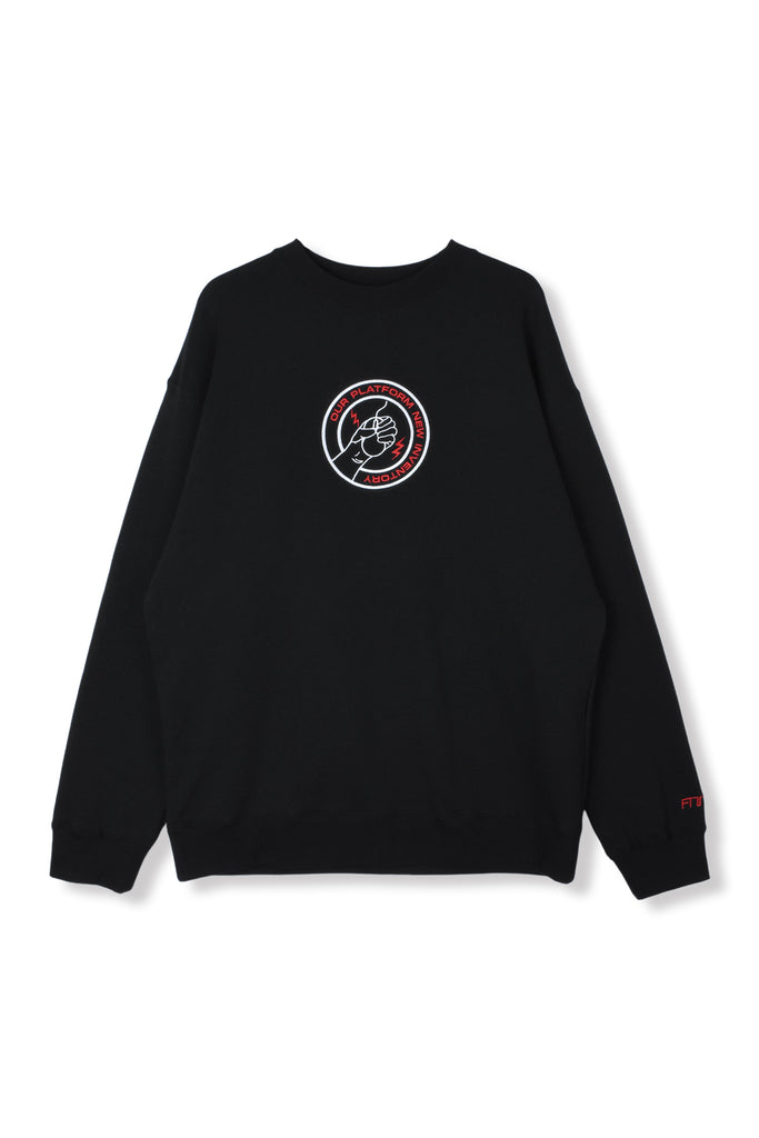 EMBROIDERY SWEAT SHIRT/BLACK