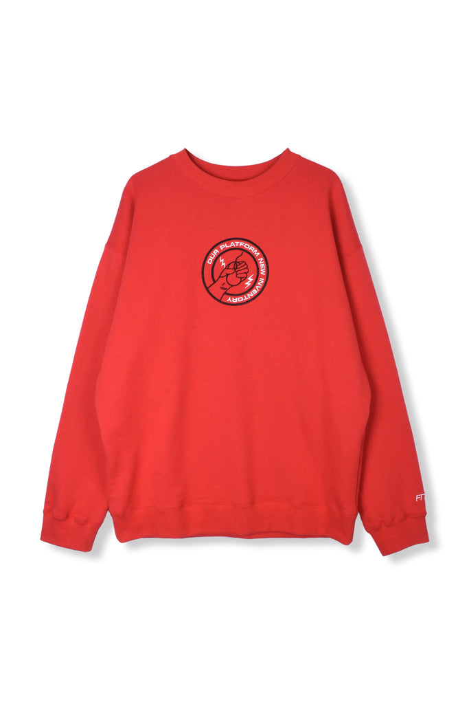 EMBROIDERY SWEAT SHIRT/RED