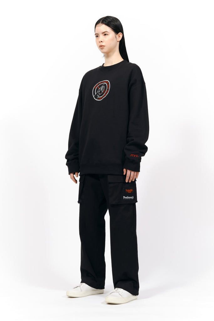 EMBROIDERY SWEAT SHIRT/BLACK