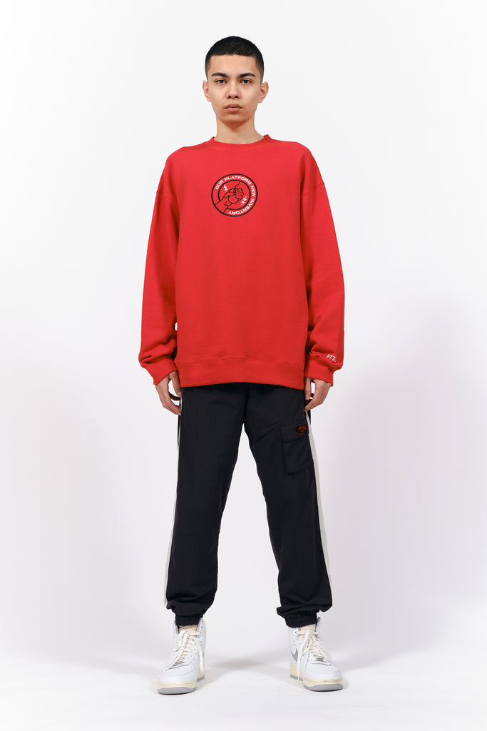 EMBROIDERY SWEAT SHIRT/RED