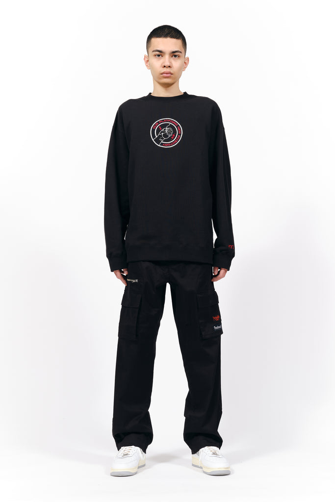 EMBROIDERY SWEAT SHIRT/BLACK