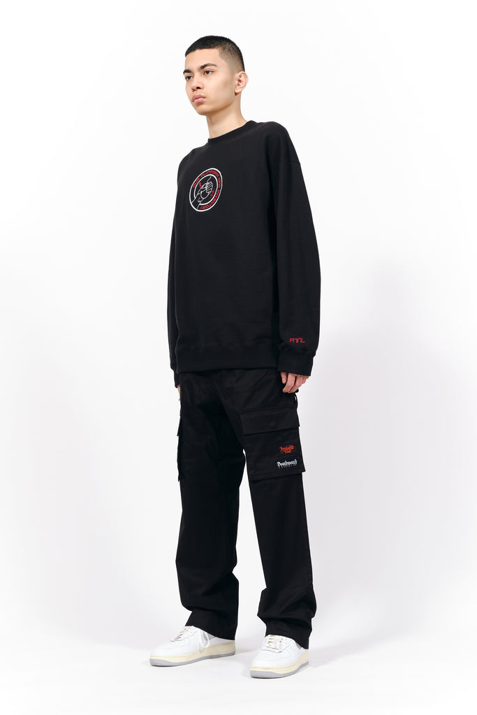 EMBROIDERY SWEAT SHIRT/BLACK