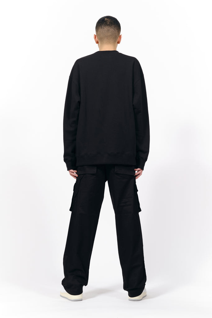 EMBROIDERY SWEAT SHIRT/BLACK