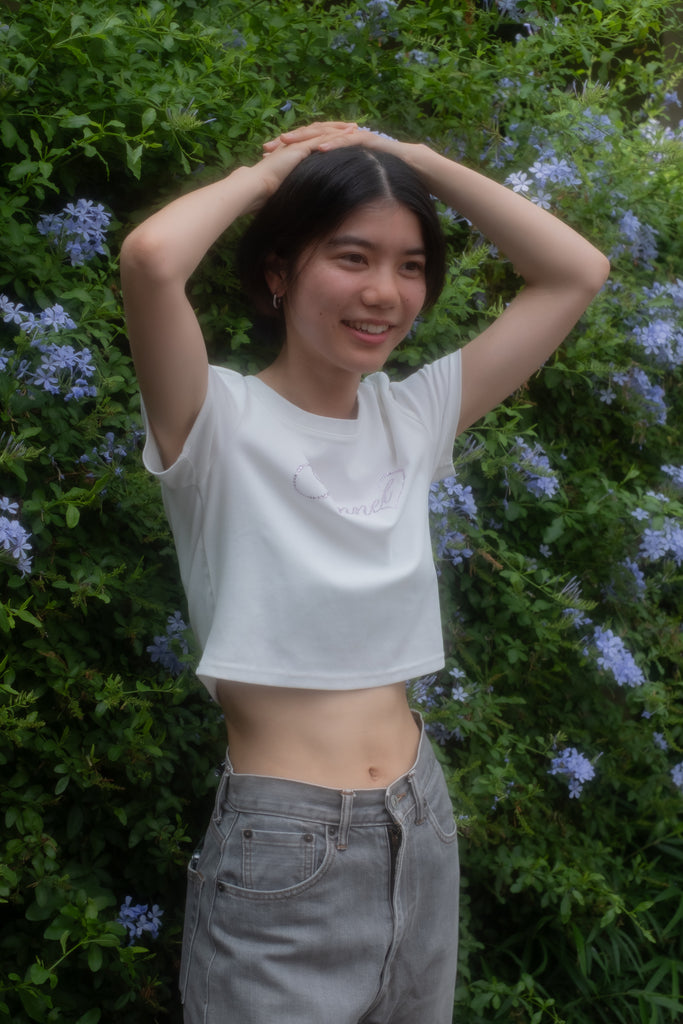 FENNEL RHINE STONE T-SHIRT WHITE