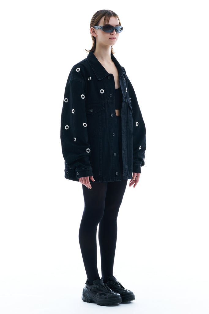 EYELET DENIM JACKET