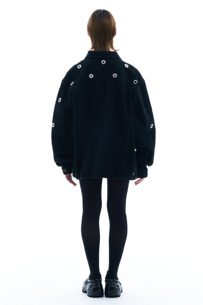 EYELET DENIM JACKET