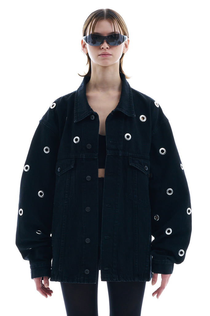 EYELET DENIM JACKET