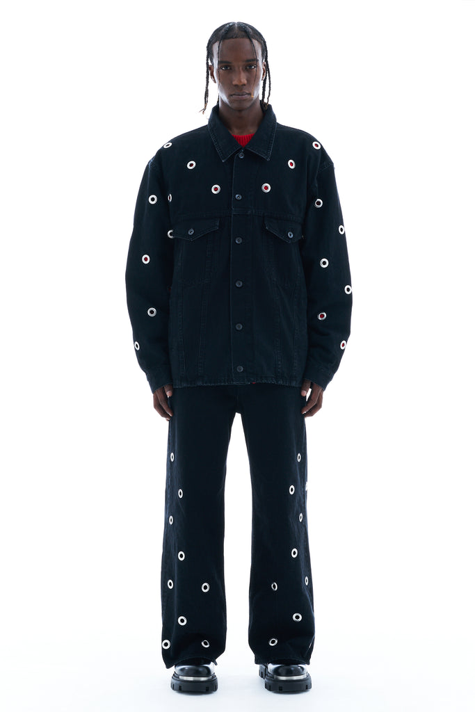 EYELET DENIM JACKET
