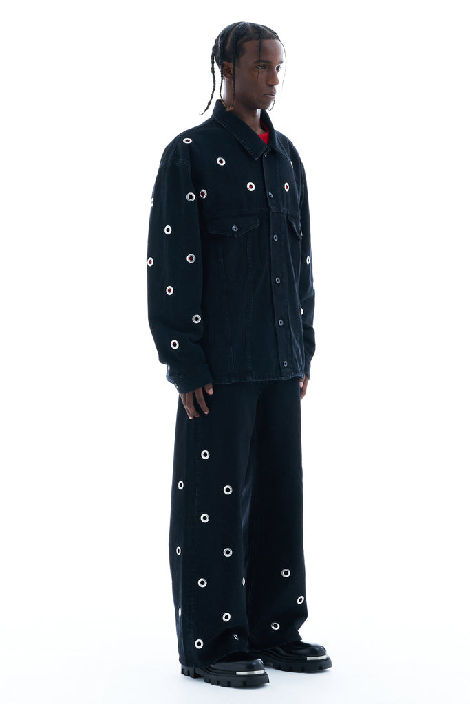 EYELET DENIM JACKET