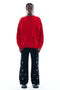 DAMAGED KNIT SWEATER / RED