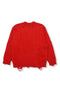 DAMAGED KNIT SWEATER / RED