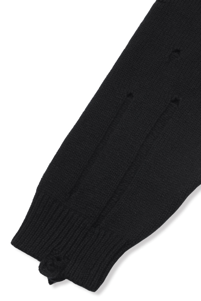 DAMAGED KNIT SWEATER / BLACK