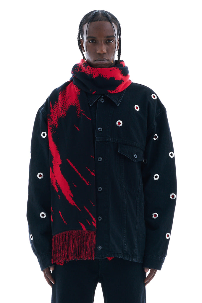 JACQUARD SCARF / RED