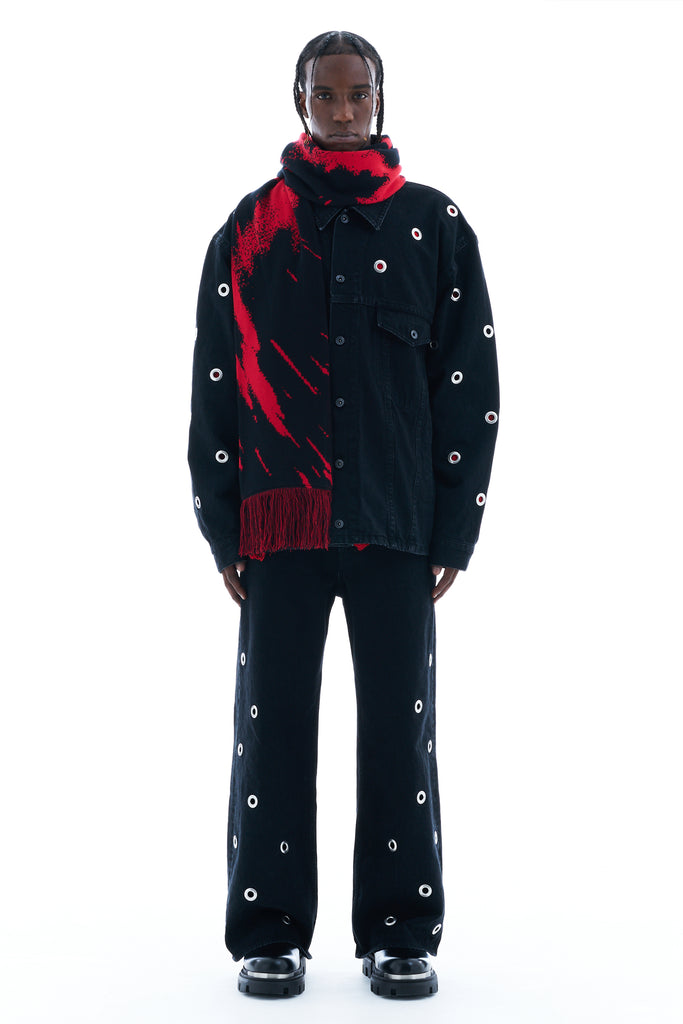 JACQUARD SCARF / RED