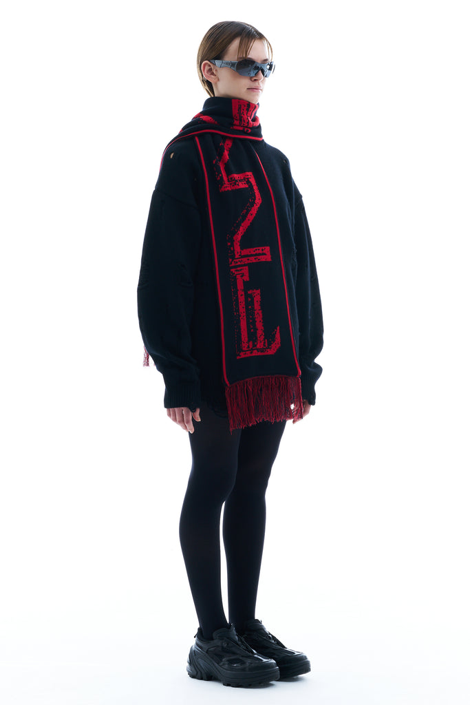 JACQUARD SCARF / RED