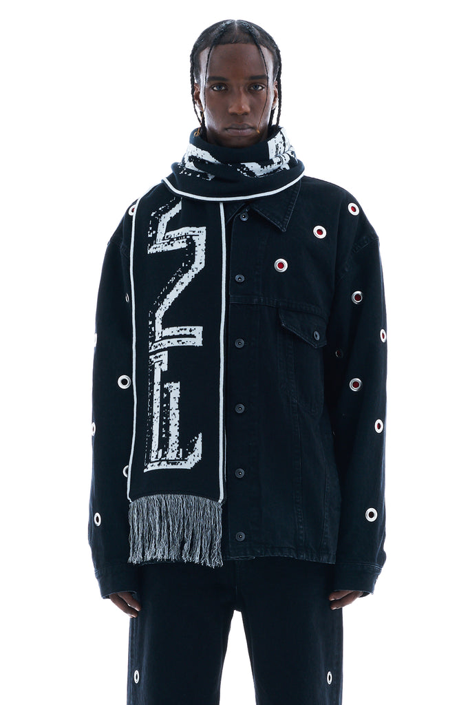 JACQUARD SCARF / BLACK