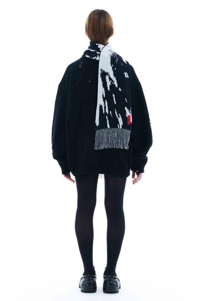 JACQUARD SCARF / BLACK