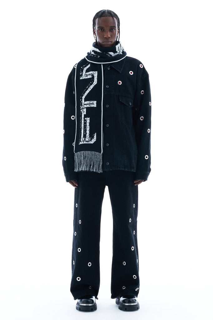 JACQUARD SCARF / BLACK