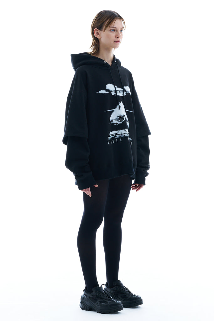 LAYERED PRINTED HOODIE