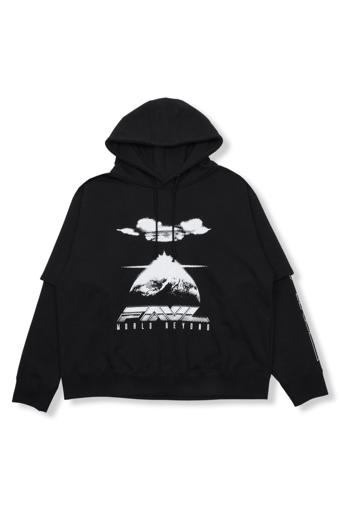 LAYERED PRINTED HOODIE