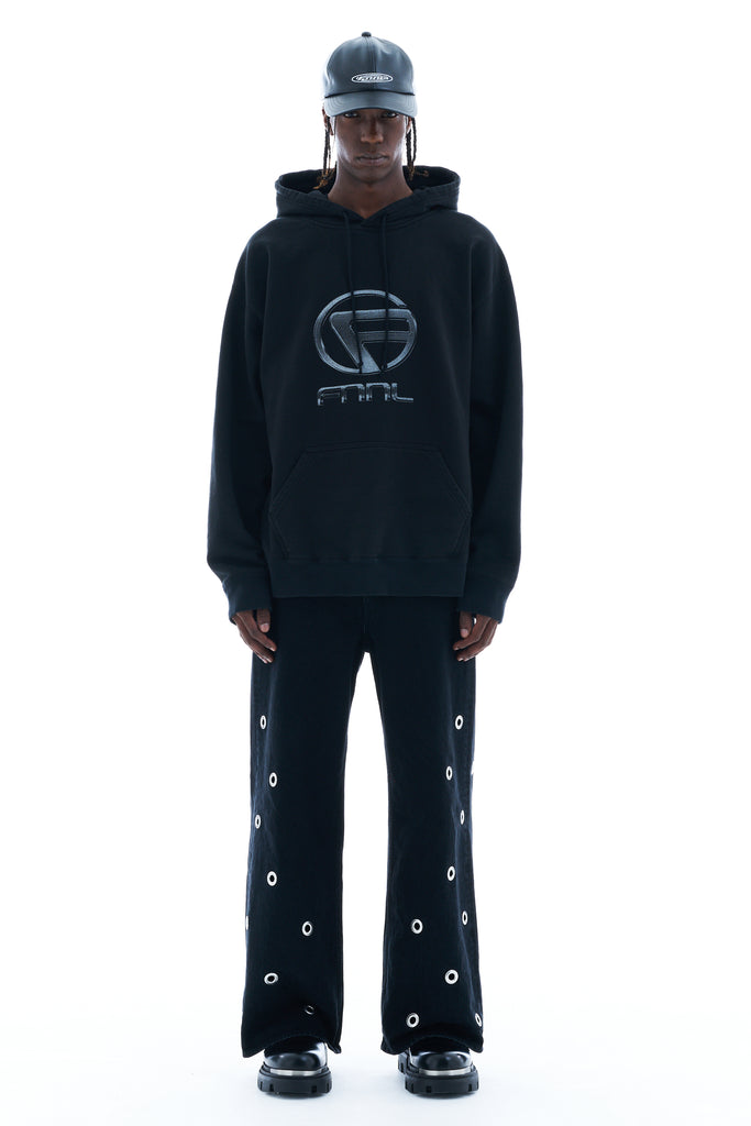OVERSIZED PRINTED HOODIE / BLACK