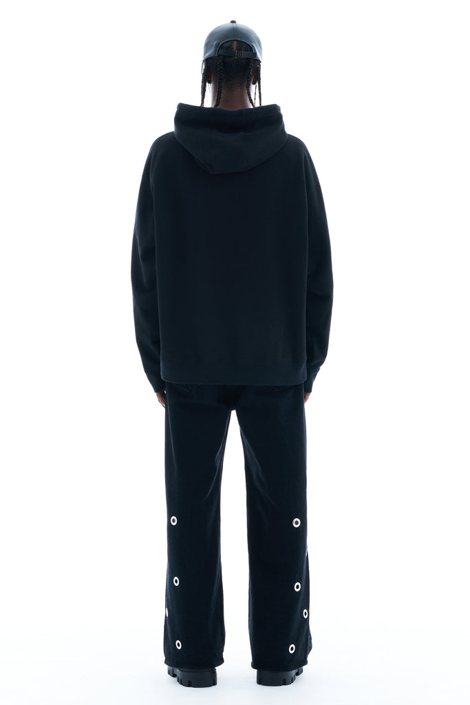 OVERSIZED PRINTED HOODIE / BLACK
