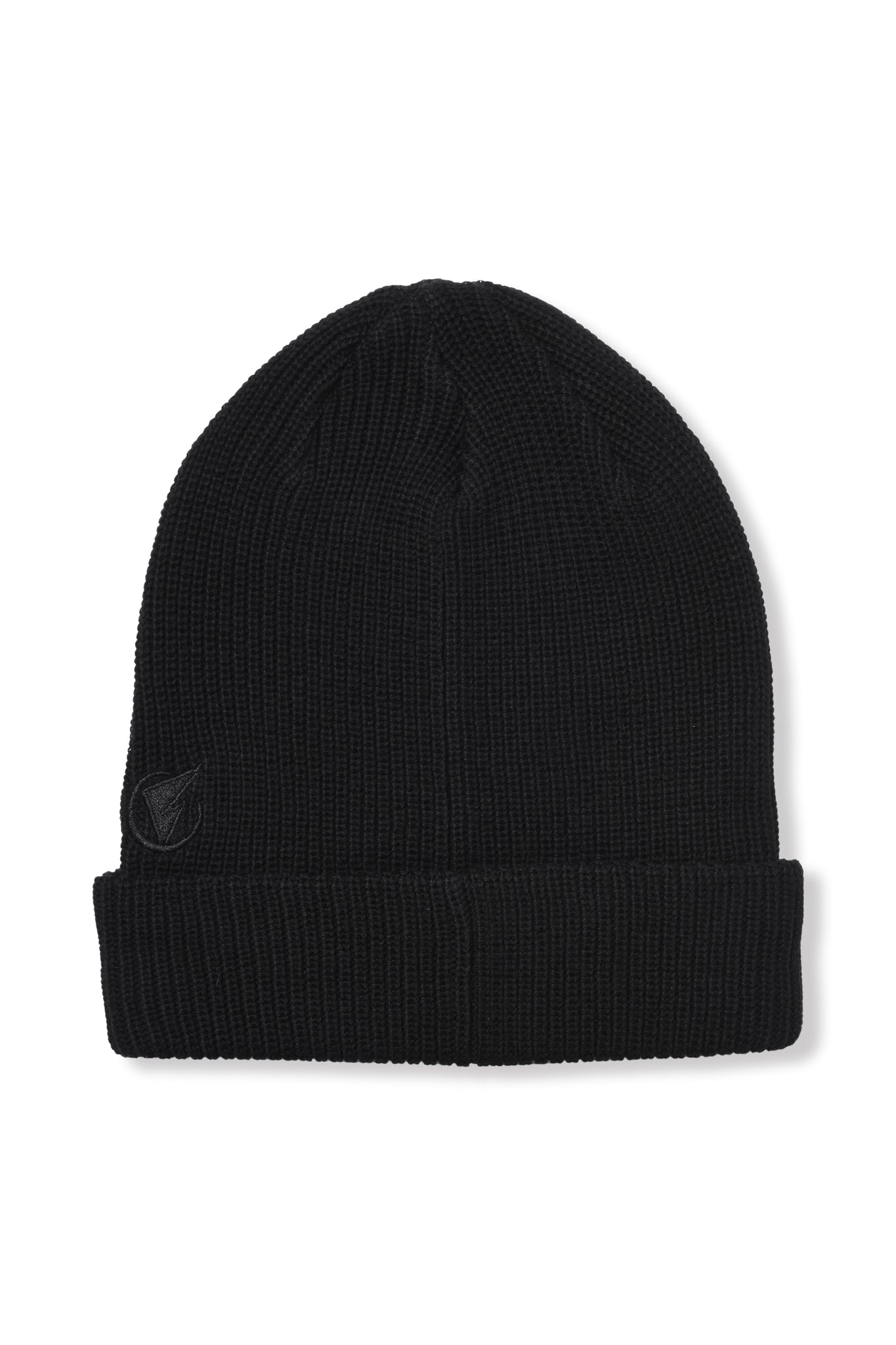 BLACK SLOGAN EMBROIDERY BEANIE