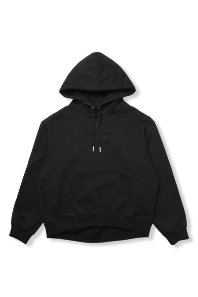 BLACK SLOGAN EMBROIDERY COCOON HOODIE – FENNEL OFFICIAL EC STORE