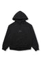 BLACK SLOGAN EMBROIDERY COCOON HOODIE