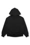 BLACK SLOGAN EMBROIDERY COCOON HOODIE