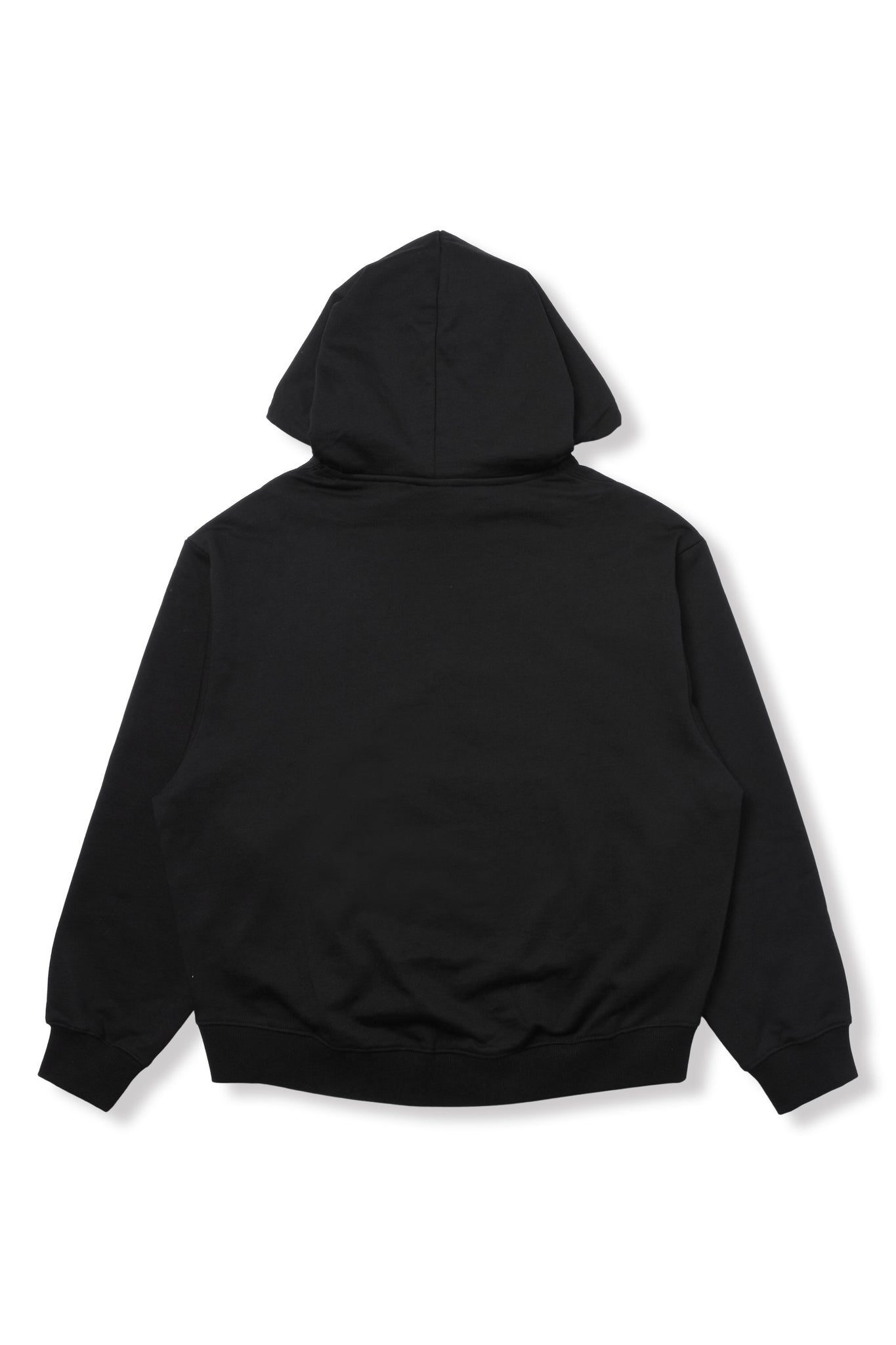 BLACK SLOGAN EMBROIDERY COCOON HOODIE