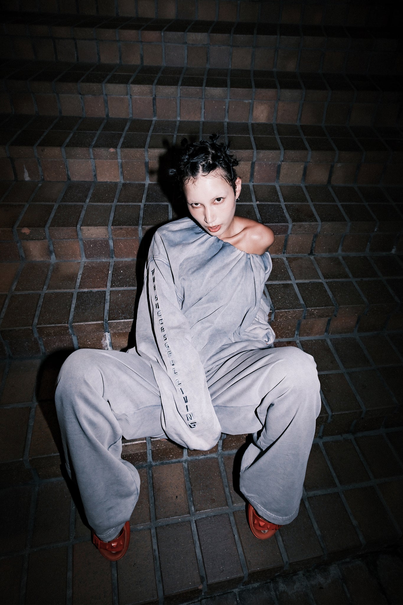 DIESEL × FENNEL GATHERED ACID WASH SWEAT