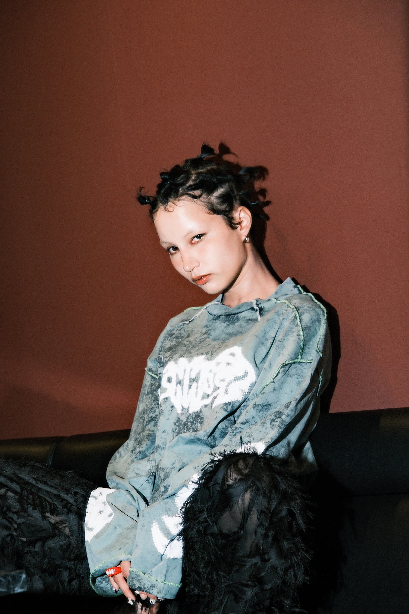 DIESEL × FENNEL MARBLE L/S T-SHIRT GREEN