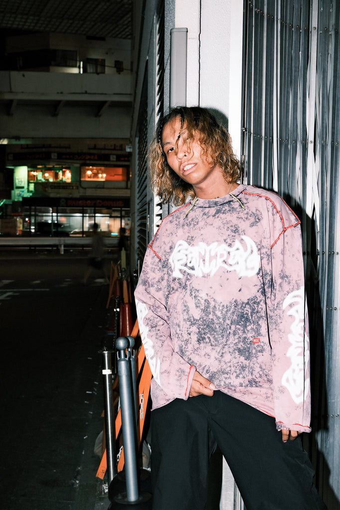 DIESEL × FENNEL MARBLE L/S T-SHIRT PINK