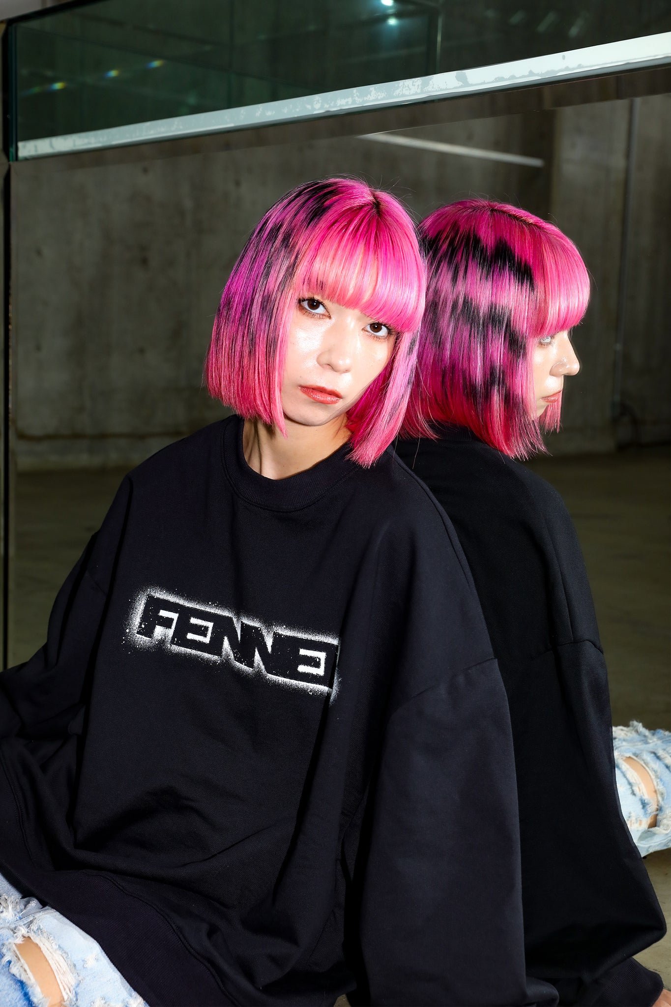 SPRAY LOGO COCOON SWEAT