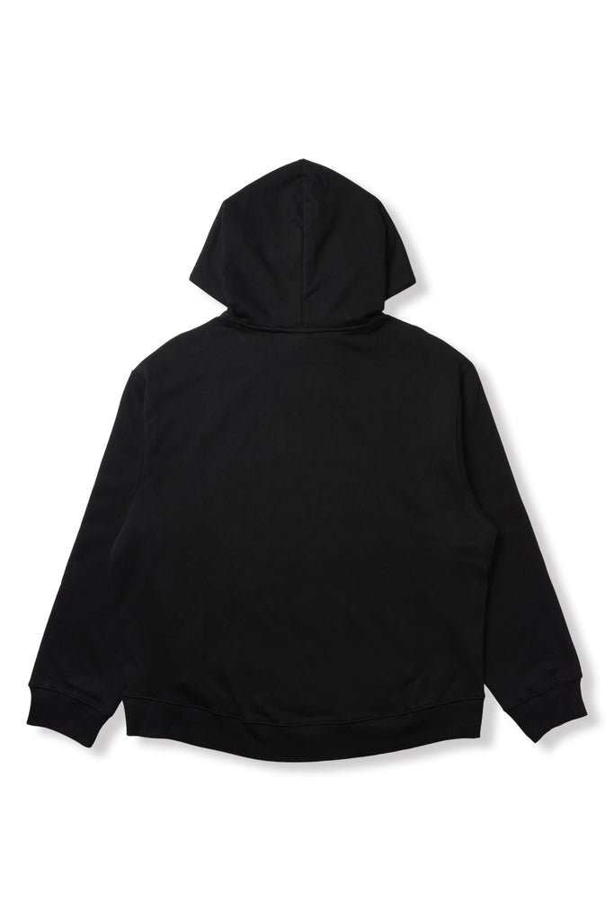 FENNEL LOGO COCOON HOODIE BLACK
