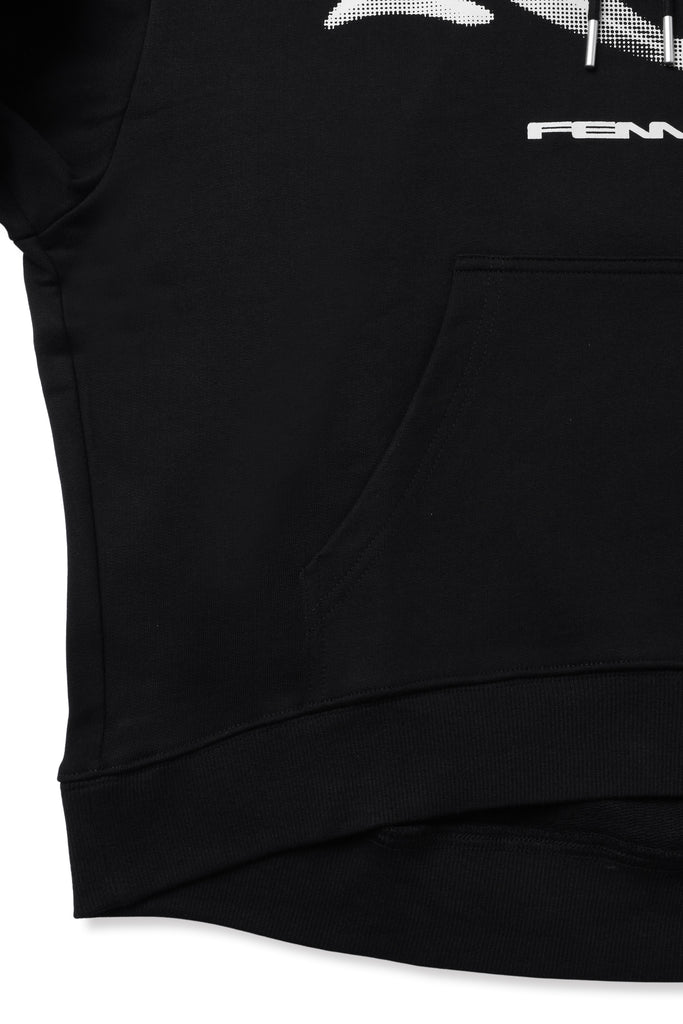 FENNEL LOGO COCOON HOODIE BLACK
