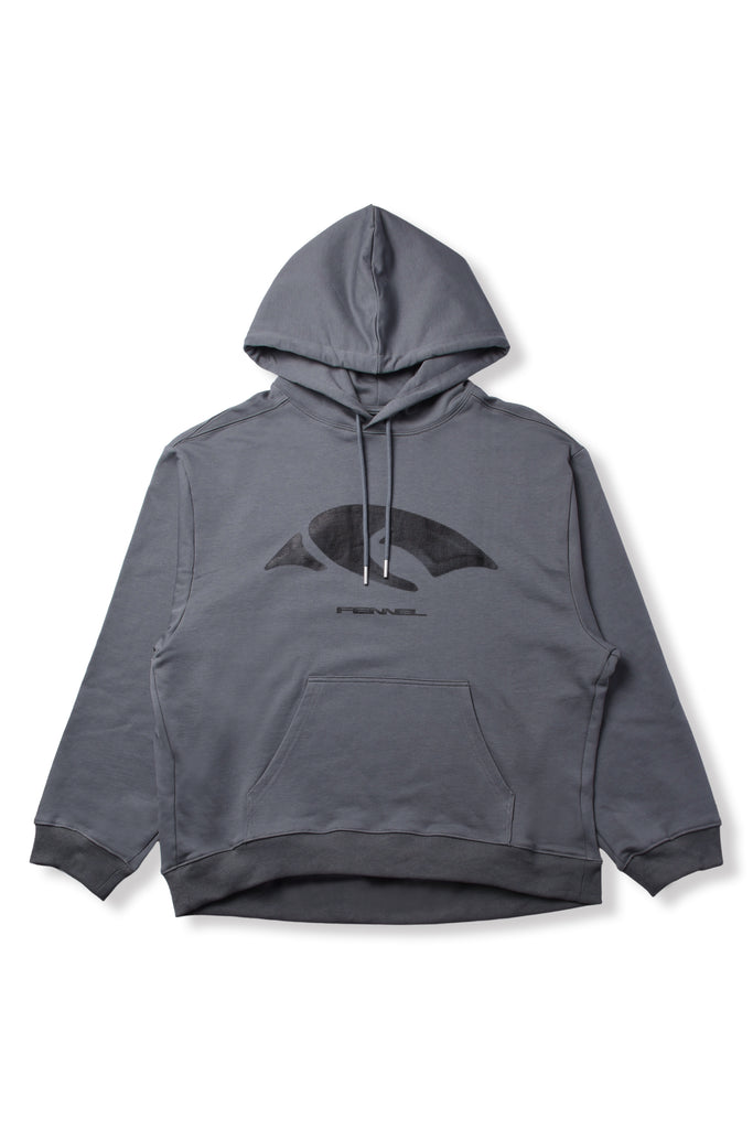 FENNEL LOGO COCOON HOODIE GRAY
