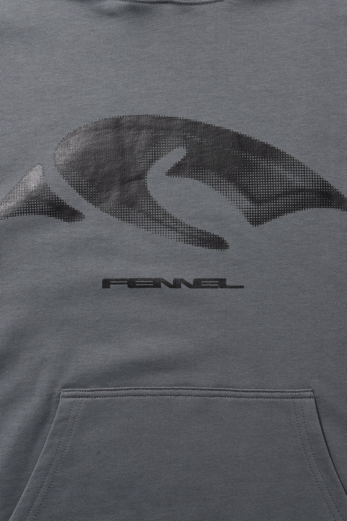 FENNEL LOGO COCOON HOODIE GRAY