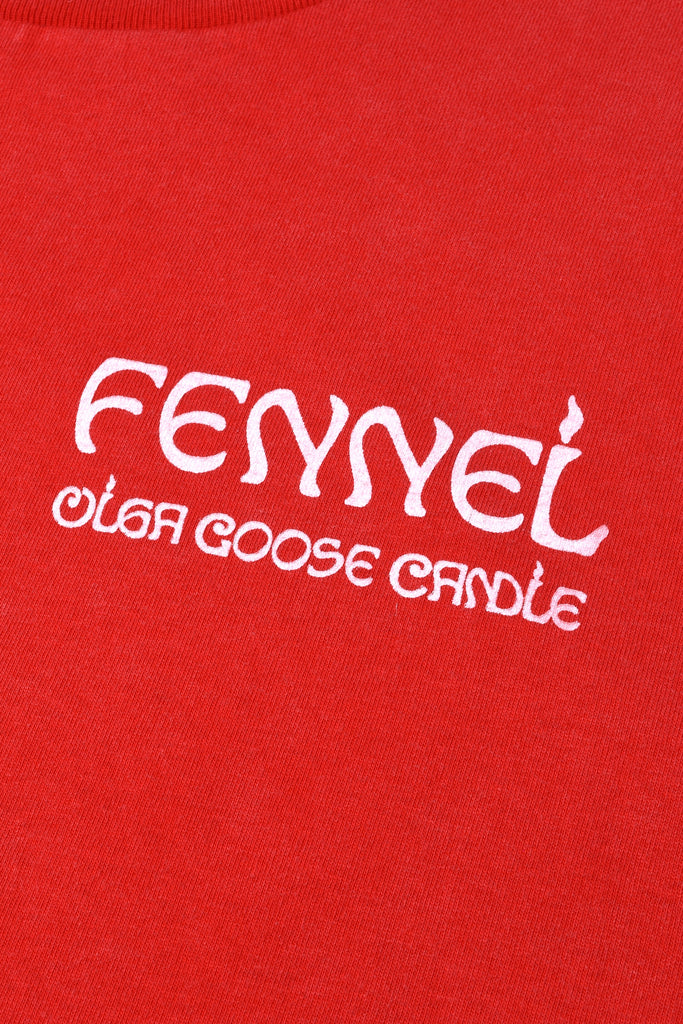 FENNEL × OLGA GOOSE CANDLE LOGO T-SHIRT / FADE RED