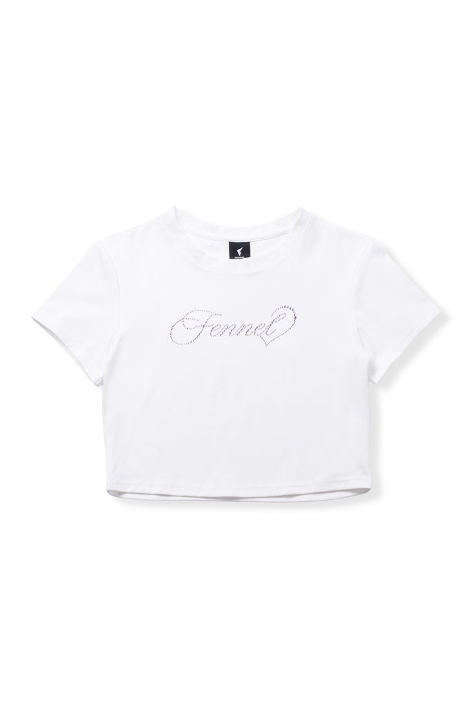 FENNEL RHINE STONE T-SHIRT WHITE