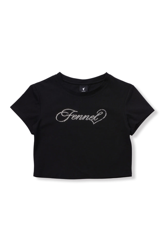 FENNEL RHINE STONE T-SHIRT BLACK
