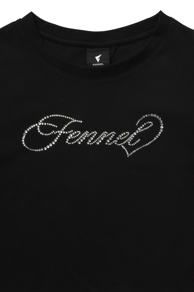 FENNEL RHINE STONE T-SHIRT BLACK