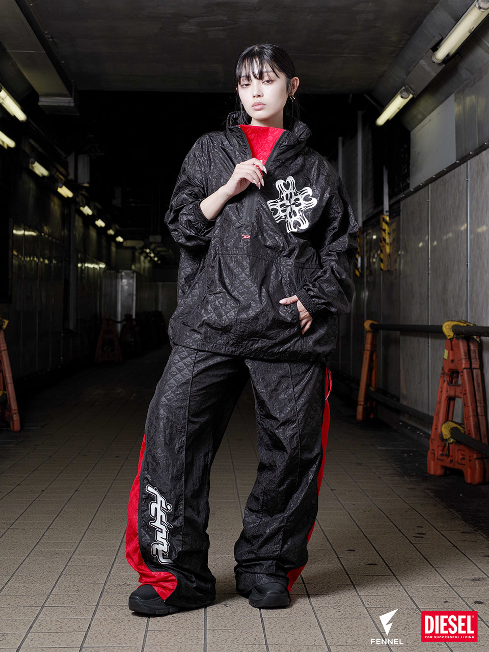 DIESEL × FENNEL EXPANDABLE MONOGRAM TRACK PANTS