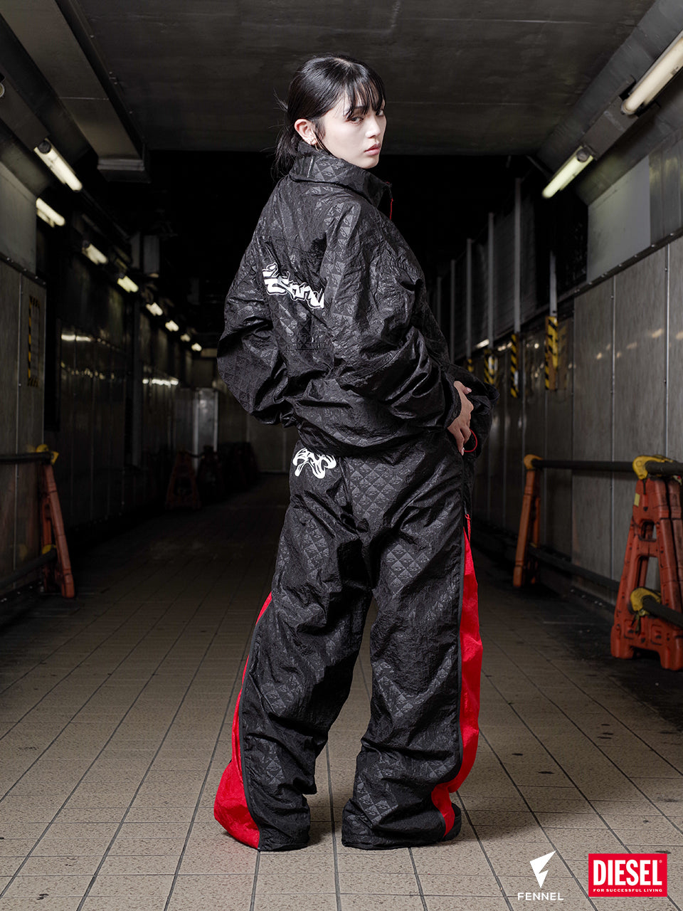 DIESEL × FENNEL EXPANDABLE MONOGRAM TRACK PANTS