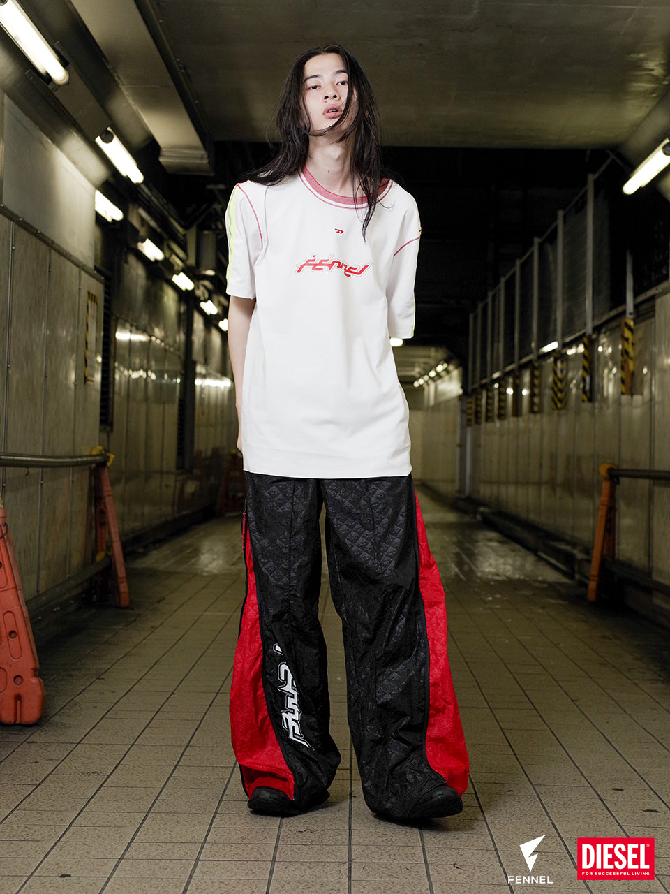 DIESEL × FENNEL T-SHIRT WITH REFLECTIVE BANDS