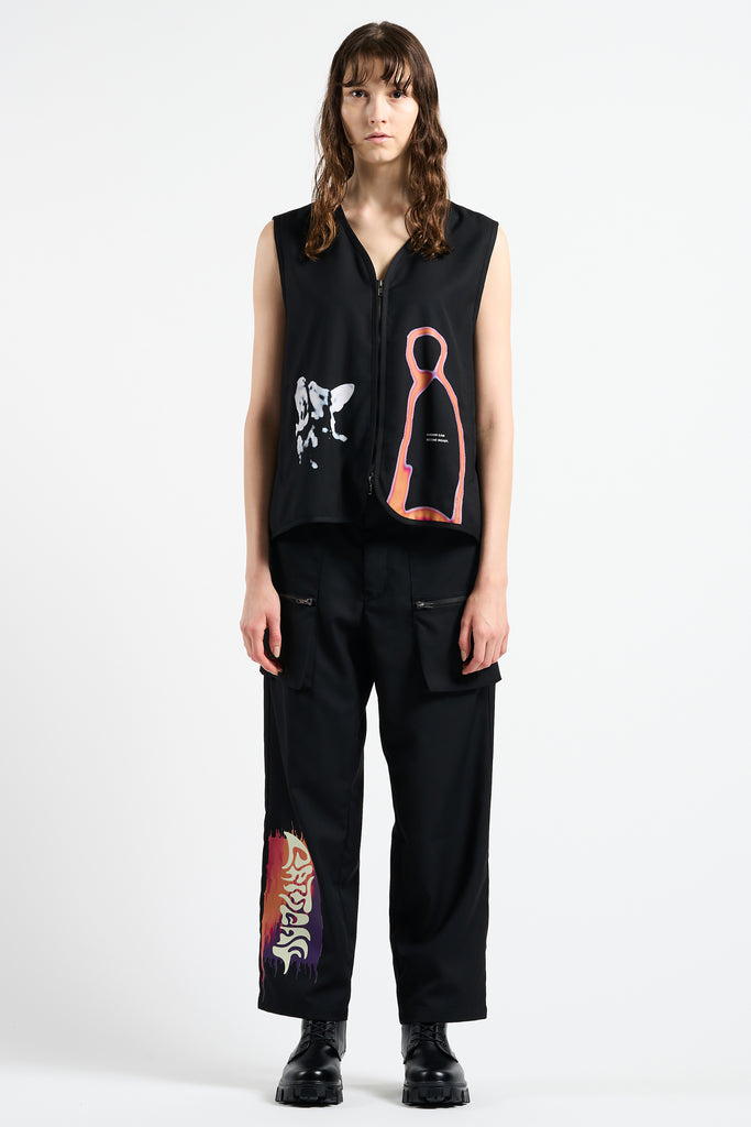 PRINTED ZIP-UP VEST