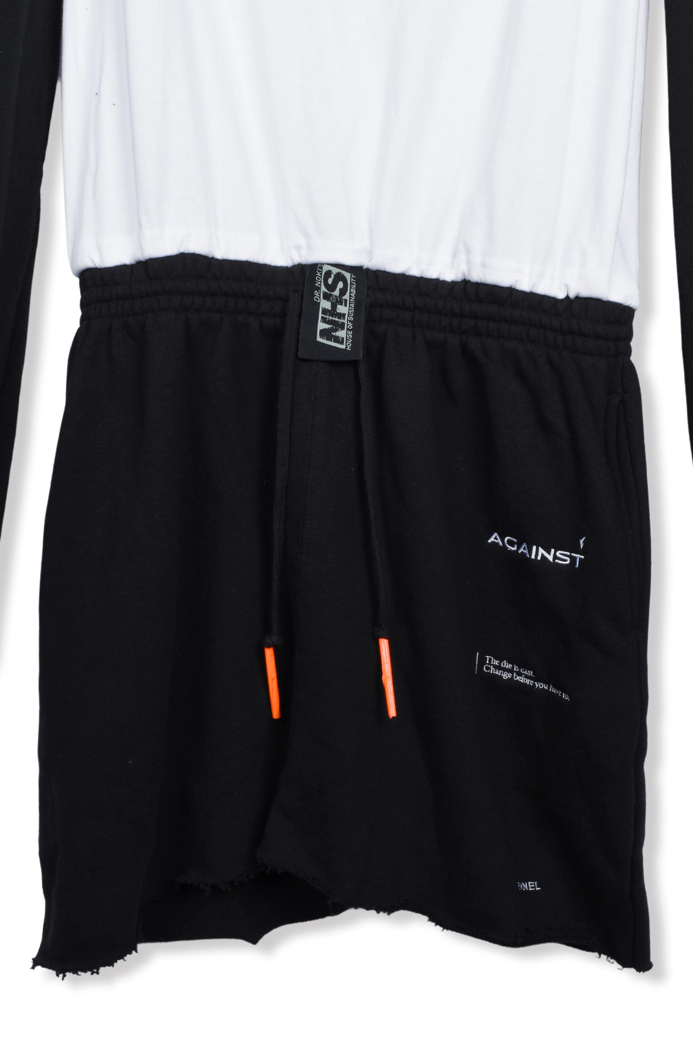 WHITE T SHIRT/BLACK SWEAT JOGGER MAGZINE ROBE